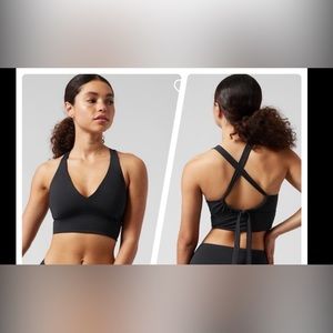 ATHLETA D-DD Longline Plunge Bikini Top | Black - Preowned